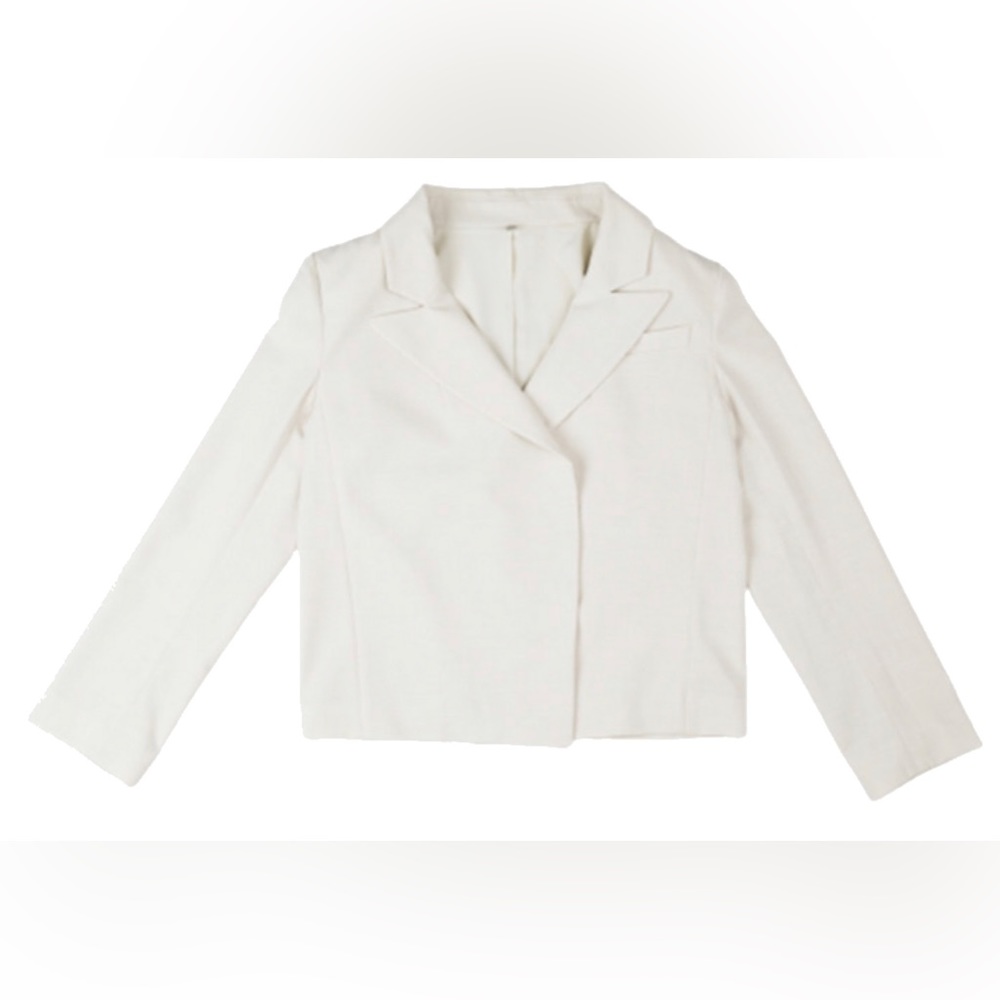 Nilpotent Cropped Blazer in Light Beige